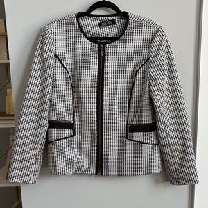 Kasper Monochrome Houndstooth Blazer